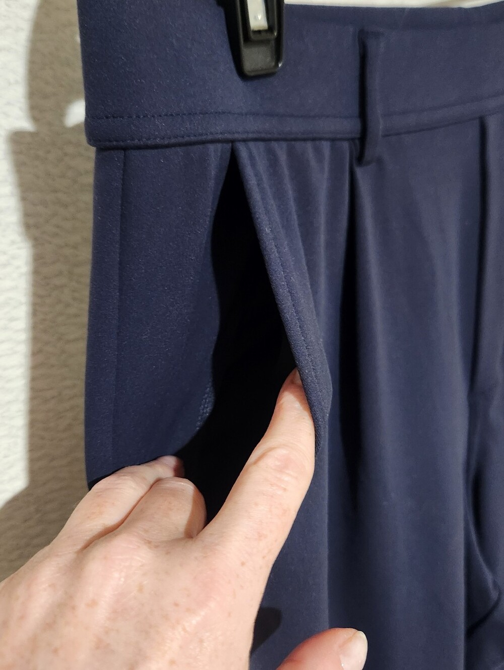 Halara Flex DayStretch High Waisted Pocket Flare Pants Midnight Blue Large - Picture 8 of 11